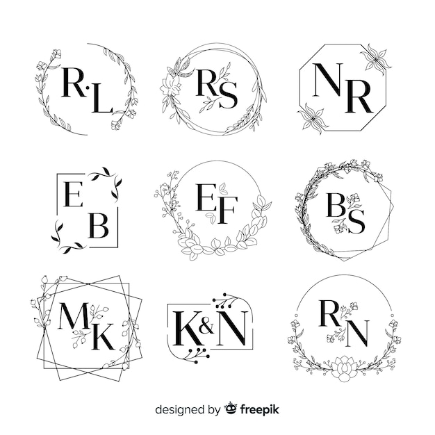 Download Free Freepik Collection Of Wedding Monogram Logos Vector For Free Use our free logo maker to create a logo and build your brand. Put your logo on business cards, promotional products, or your website for brand visibility.