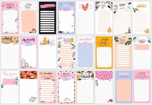 Download Premium Vector | Collection of weekly or daily planner ...