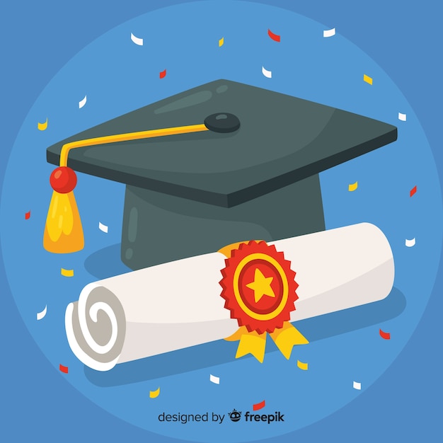 Free Vector | College background with mortarboard