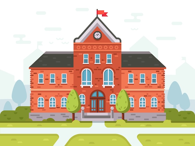 Premium Vector | College campus for students, school high or university ...