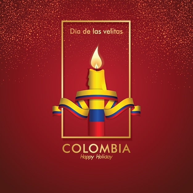 Premium Vector Colombia day of little candles celebration background