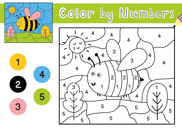 Premium Vector | Color by number game for kids