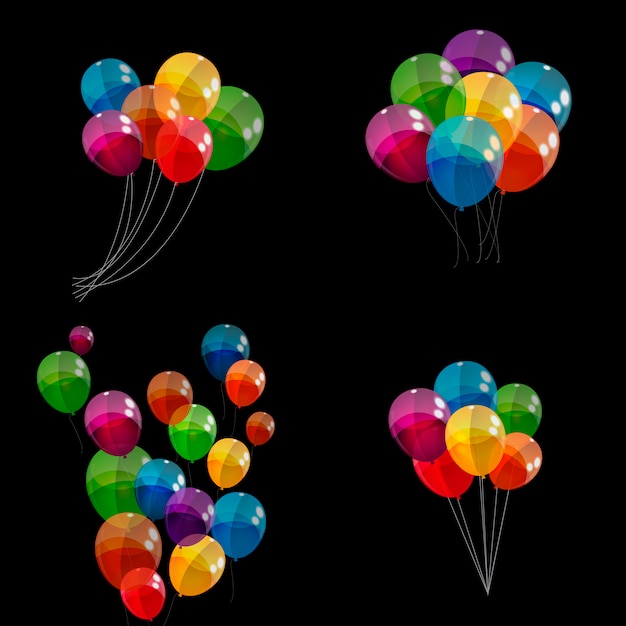 Color glossy balloons background Premium Vector