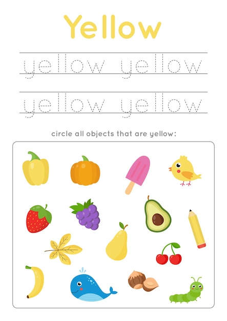 premium vector color learning worksheet for preschool