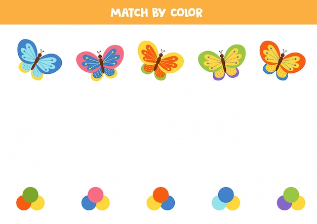 Premium Vector Color Matching Game For Children Educational Worksheet