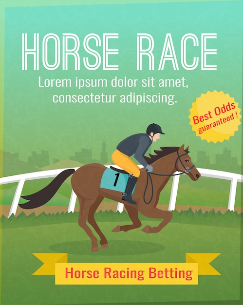 Download Free Vector Color Poster With Title Showing Horse Sport Riding