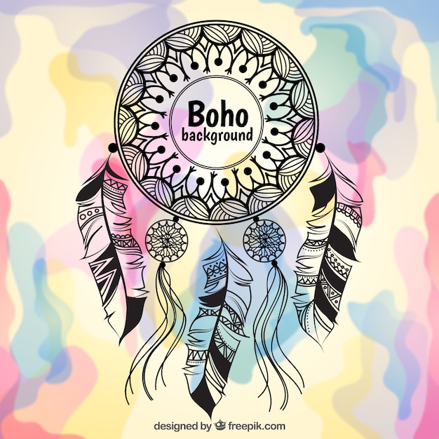 Free Vector | Colored background with decorative dreamcatcher