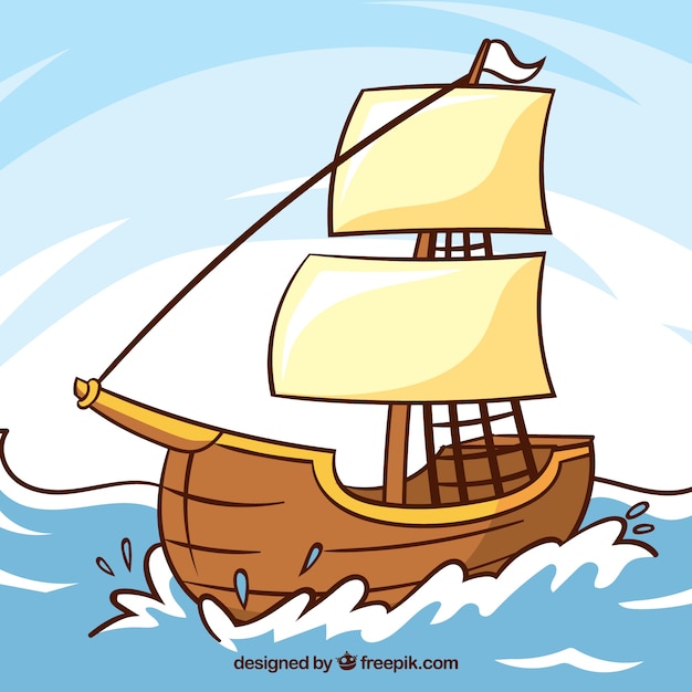 Free Vector | Colored background of wooden boat