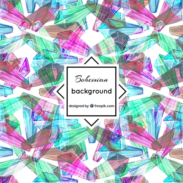 Free Vector | Colored boho background with abstract shapes