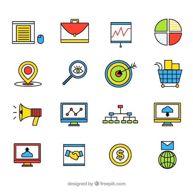 Download Free Vector | Colored business icons