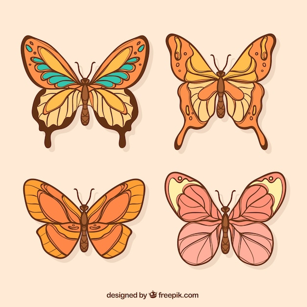Colored butterflies with variety of
designs
