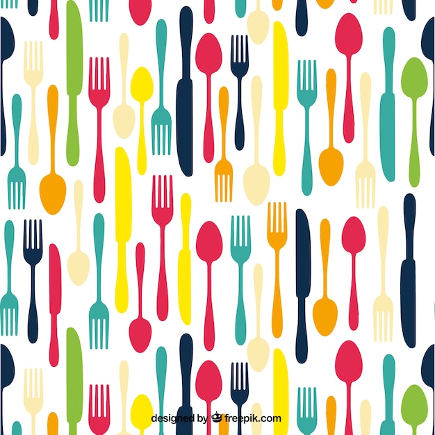 Colored cutlery background Vector | Free Download