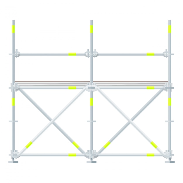 Colored flat style scaffolding Premium Vector