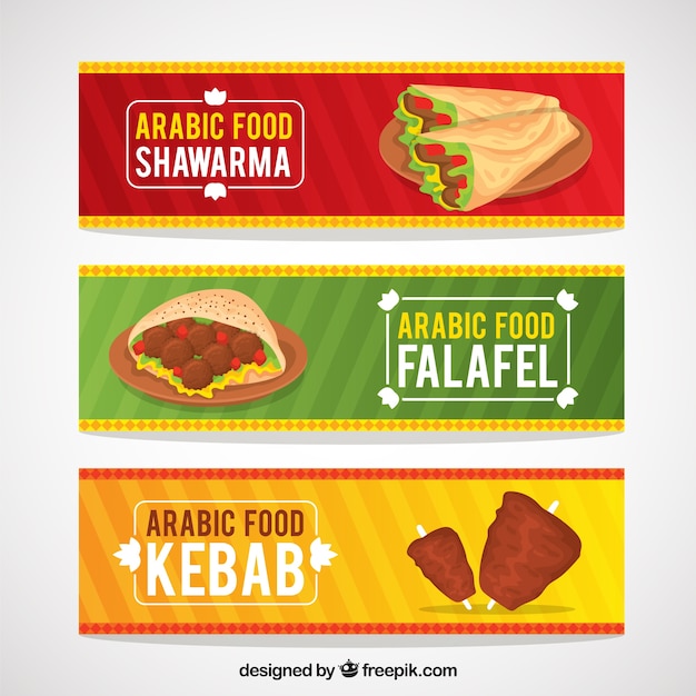 colored-food-arabic-banners-vector-free-download