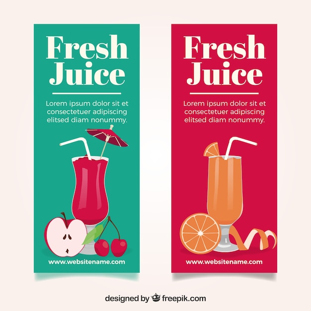 Colored fruit juice banners