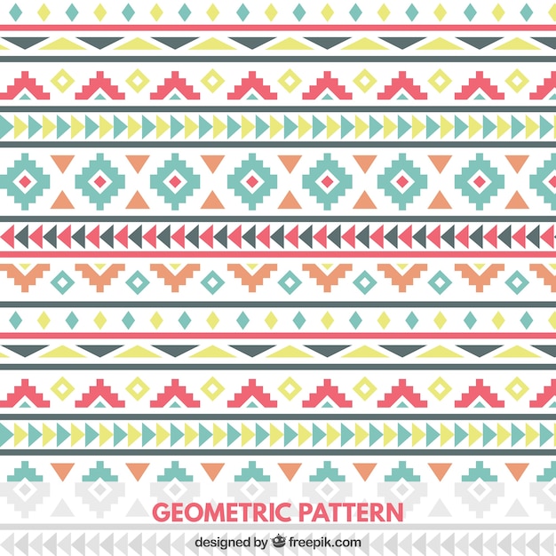 Premium Vector | Colored geometric pattern in tribal style