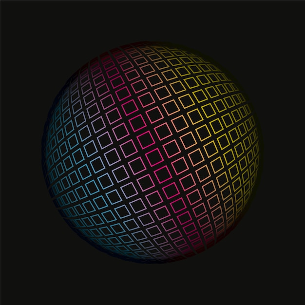 Colored grids spherical 3d background pattern Vector | Premium Download