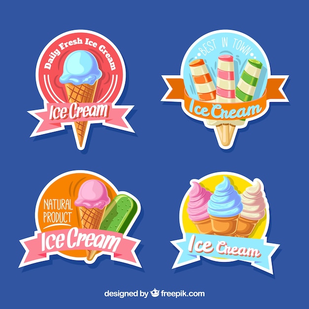 Colored ice cream label collection