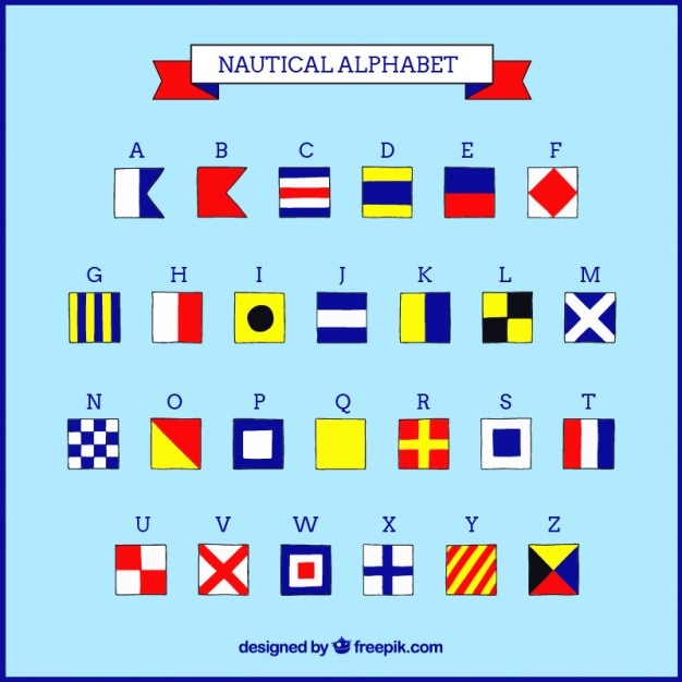 Free Vector | Colored nautical alphabet