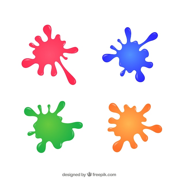 Free Vector | Colored paint splashes