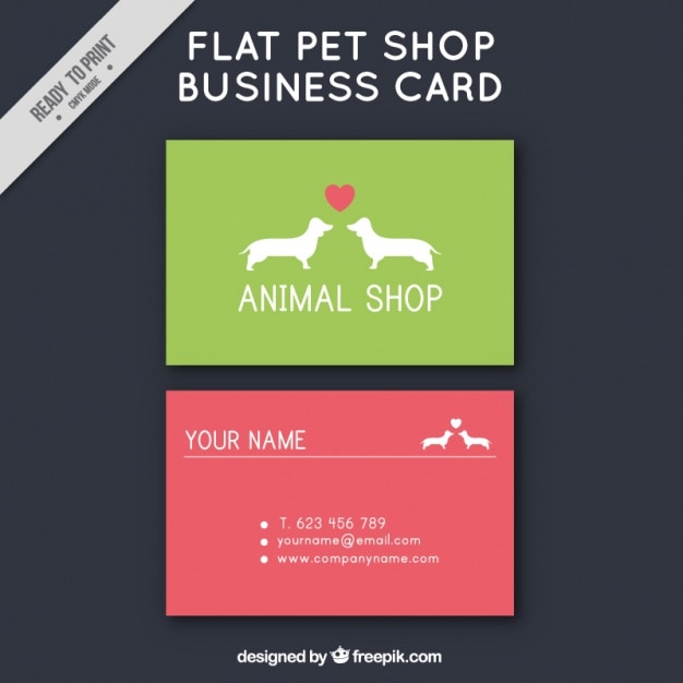 Colored pet store card