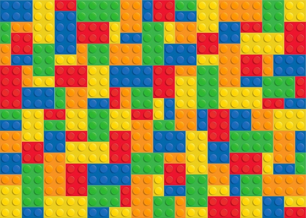 Colored plastic building block Premium Vector