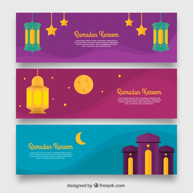 Download Vector Colored Ramadan Banners Vectorpicker