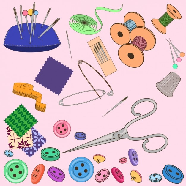 Colored sewing elements collection