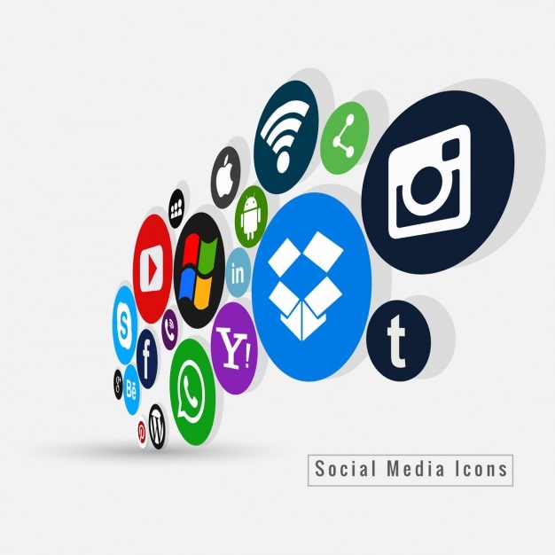 Free Vector | Colored social media icons