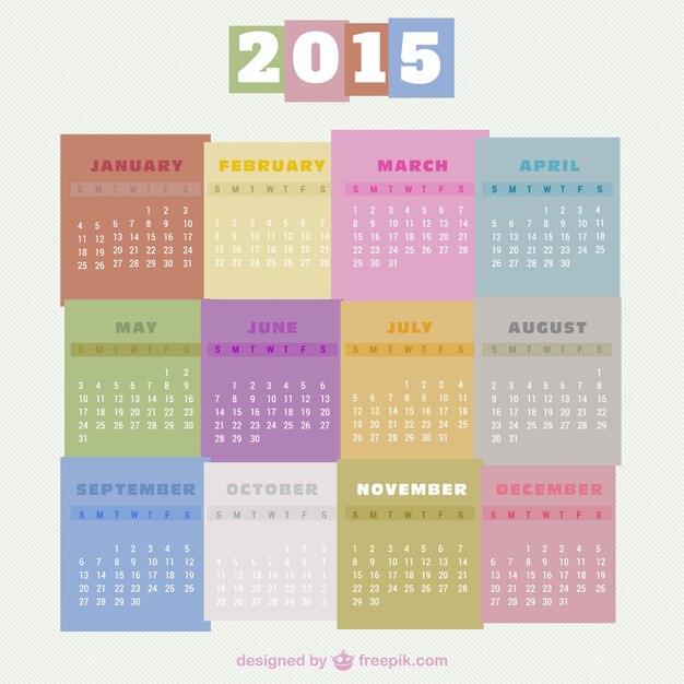Colorful 2021 calendar Vector Free Download