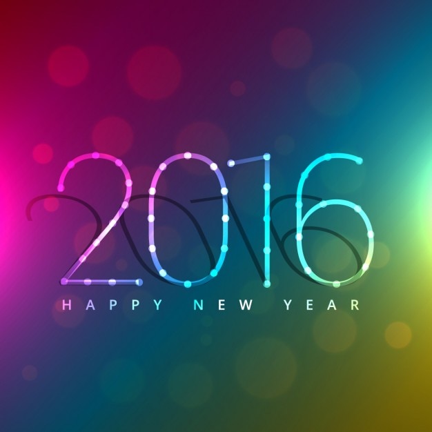Colorful 2016 new year greeting