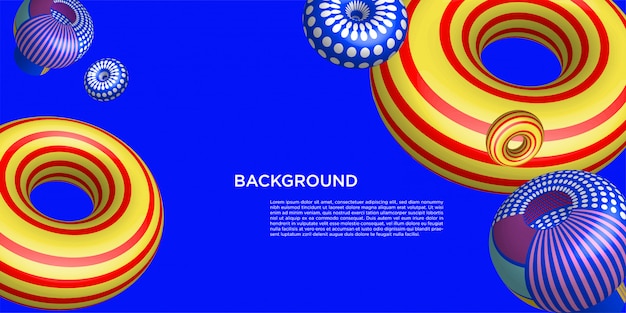 Colorful 3d background banner template | Premium Vector