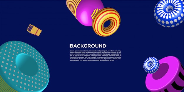 Premium Vector | Colorful 3d background banner template