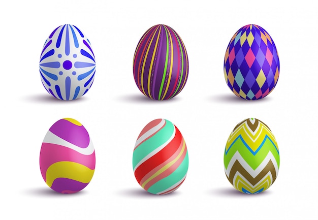 Download Premium Vector | Colorful 3d easter eggs isolated template ...