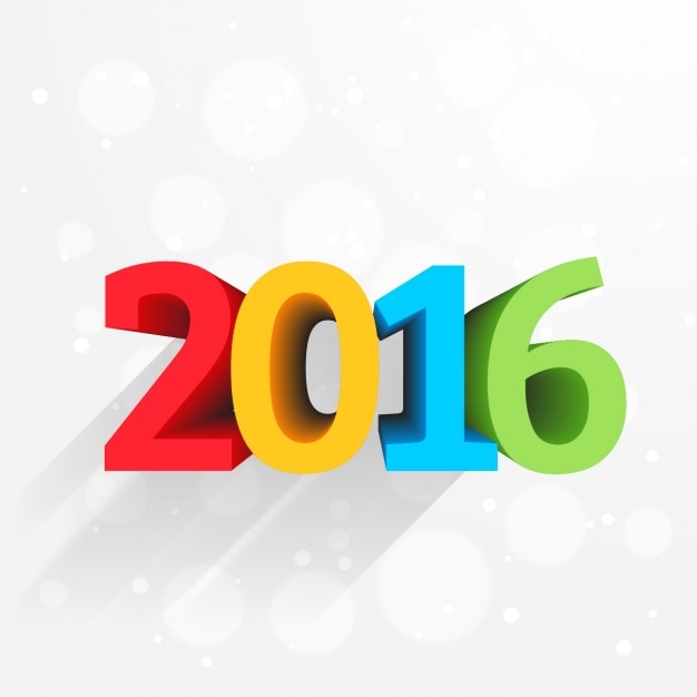 Colorful 3d happy new year design