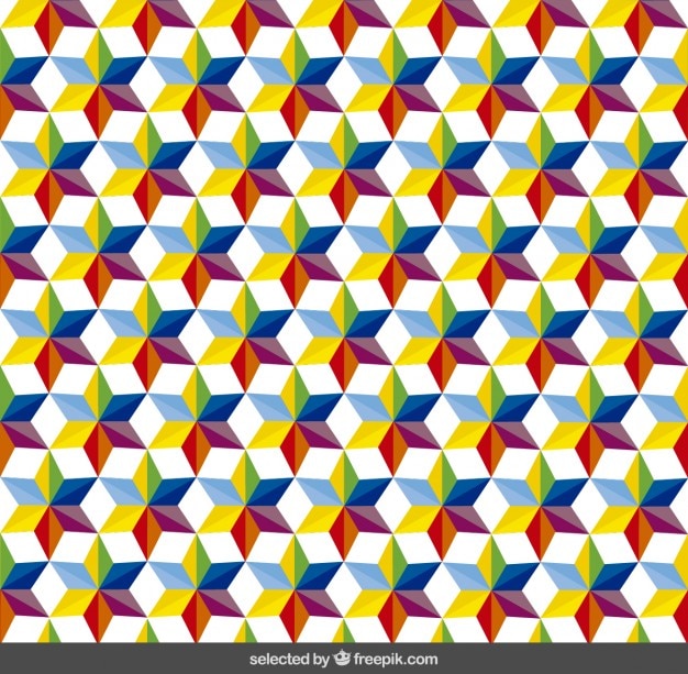 Colorful 3d stars pattern Vector Free Download