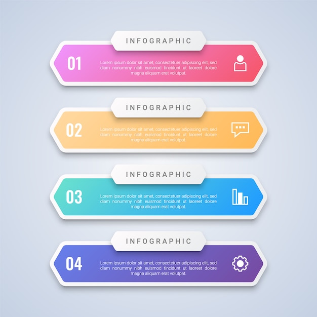 Premium Vector | Colorful 4 steps infographic template with 4 step ...