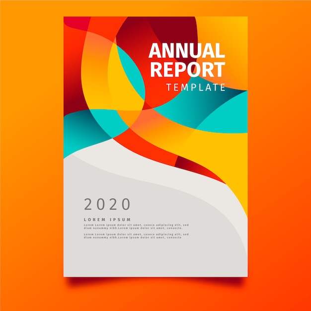 Colorful abstract annual report template concept | Free Vector