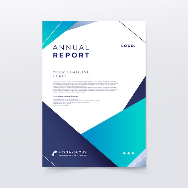 Colorful abstract annual report template | Free Vector