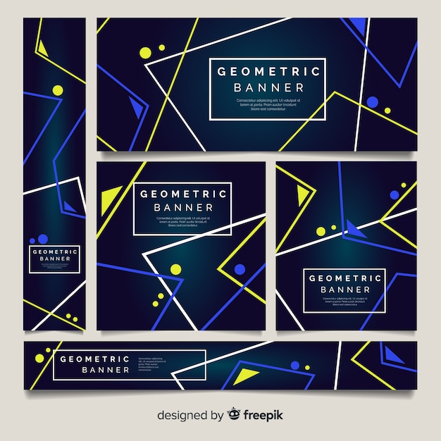 Free Vector Colorful Abstract Banners With Geometric Shapes