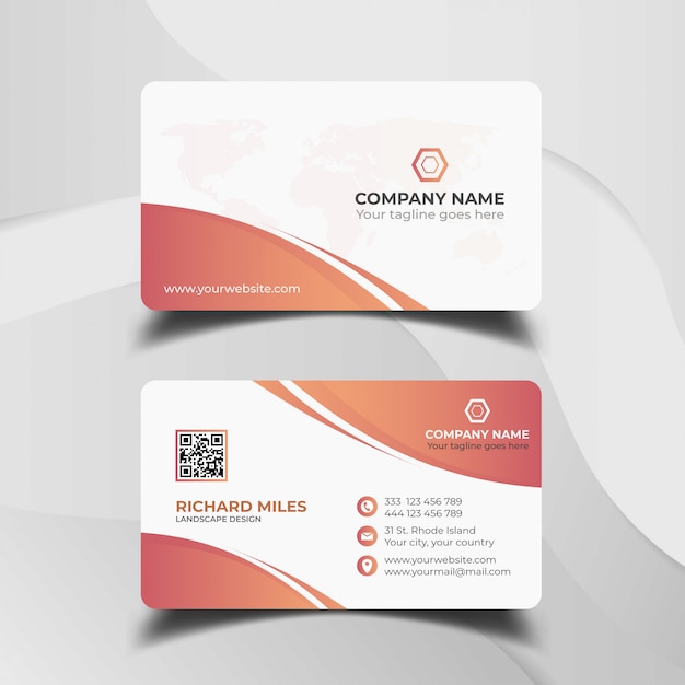 Colorful abstract business card template Premium Vector