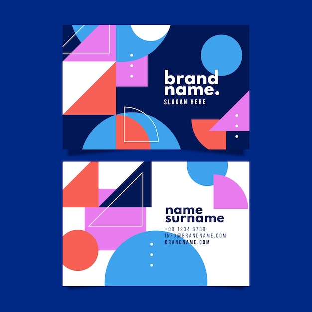 Colorful Modern Abstract business card template Free Vector