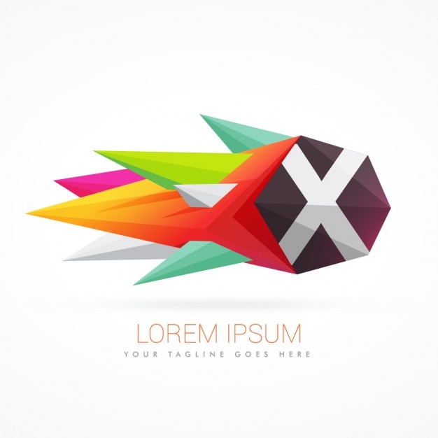 Colorful abstract logo with letter x Vector | Free Download