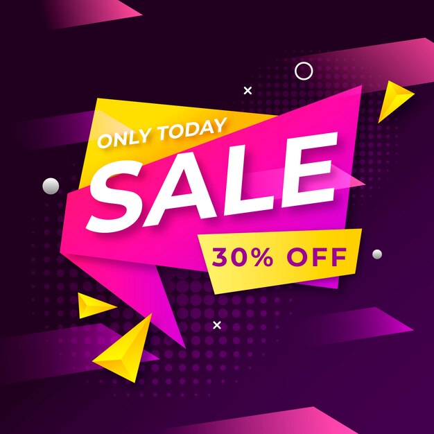 Colorful abstract sales banner Free Vector