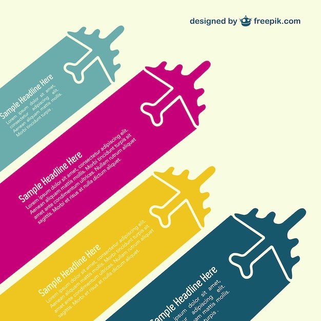 Colorful airplanes infographic