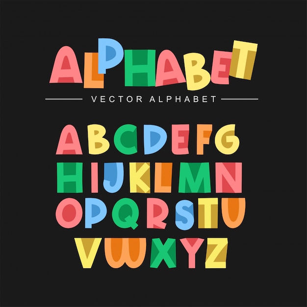 Premium Vector | Colorful Alphabet Set