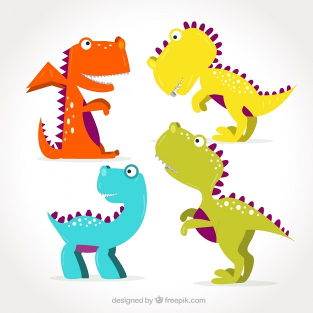 Colorful amusing dinosaurs