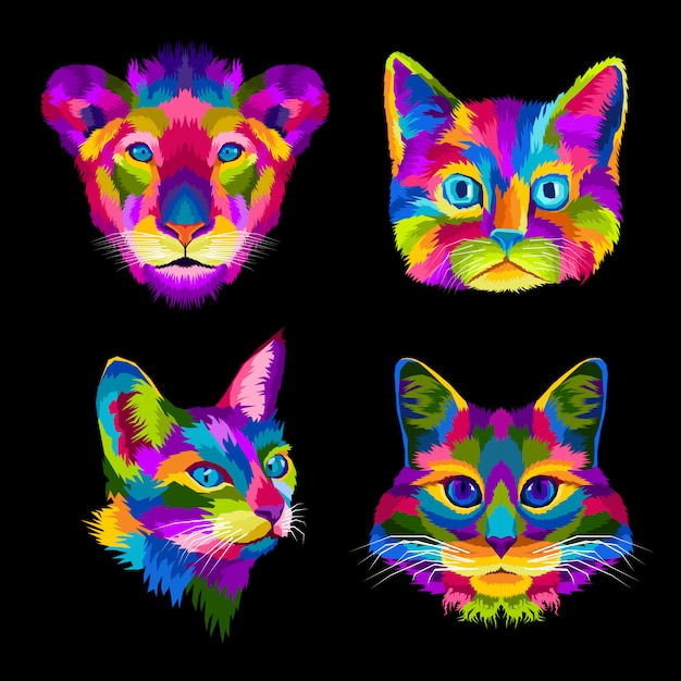 Premium Vector Colorful Animal Pop Art Portrait Premium