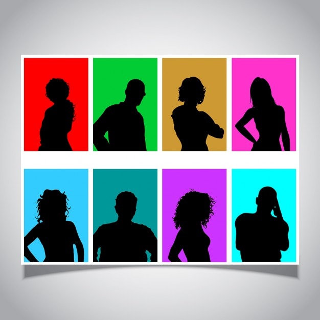 Download Colorful avatar silhouettes Vector | Free Download