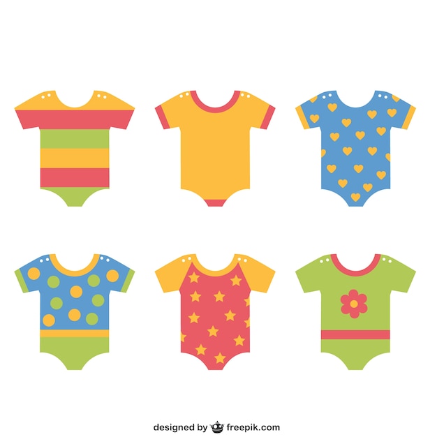 Free Vector | Colorful baby clothing